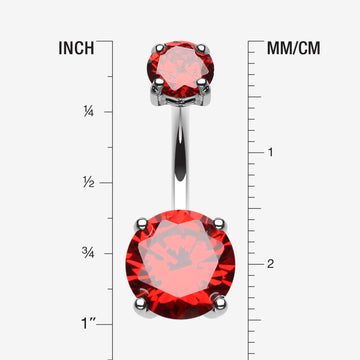 Detail View 1 of Brilliant Gem Sparkle Belly Ring-Red